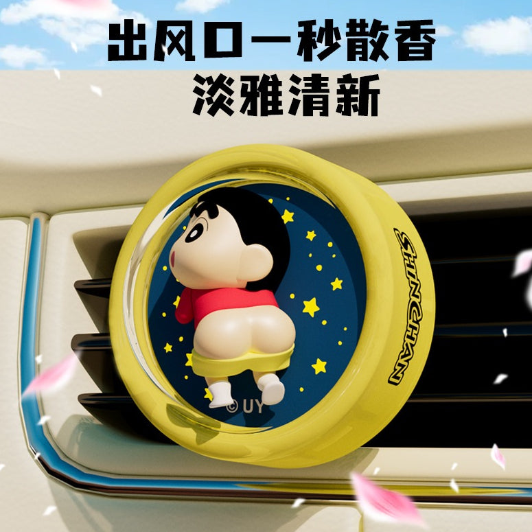 【香百川】正版現貨 蠟筆小新 星空燈 汽車出風口香薰 汽車 擺件 飾品 出風口 新之助 商品圖片 1