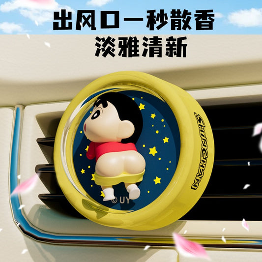 【香百川】正版現貨 蠟筆小新 星空燈 汽車出風口香薰 汽車 擺件 飾品 出風口 新之助 商品圖片 1