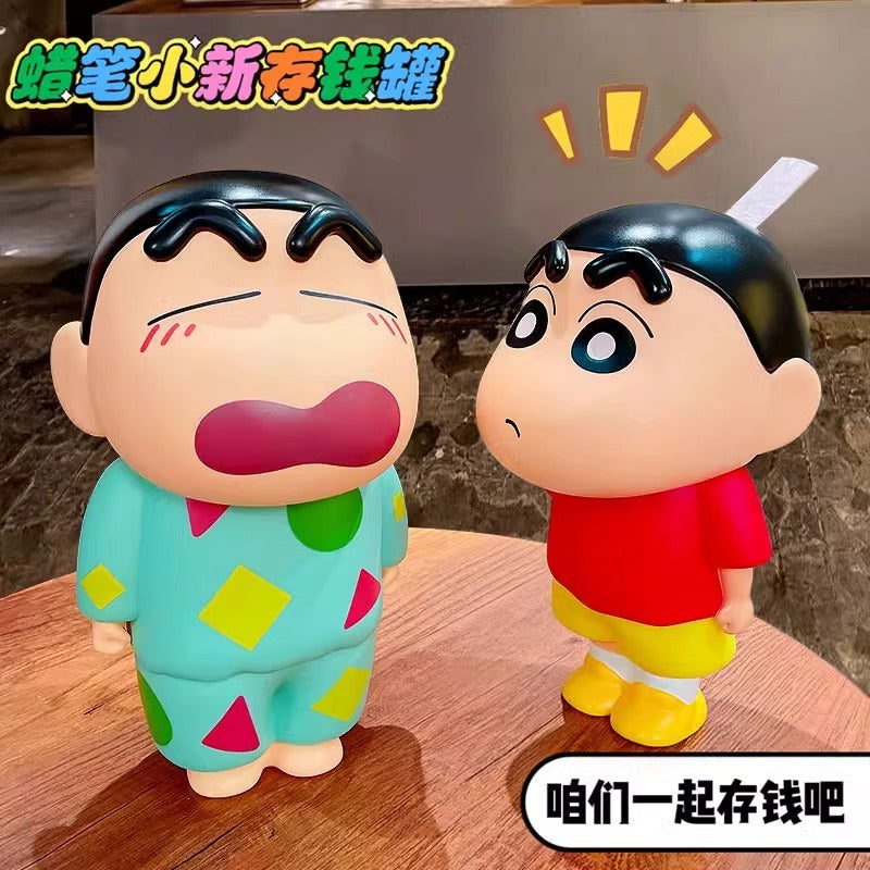 【超逗熊】正版現貨 蠟筆小新 大號桌面擺件 客廳玄關裝飾品 兒童可愛創意公仔存錢罐 送禮 商品圖片 1