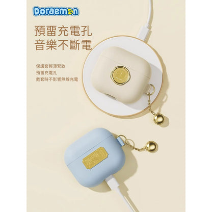 【已停產】正版 哆啦A夢 高端皮革 耳機保護殼 適用蘋果 airpods3 pro2 小叮噹 耳機殼 哆啦a夢 商品圖片 2