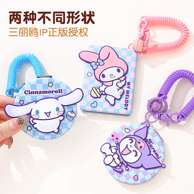 【包包寶】現貨 三麗鷗 化妝鏡 立體小鏡子 庫洛米 玉桂狗 隨身便攜翻蓋摺疊雙面鏡 學生外出補妝手持化妝鏡 送禮 商品圖片 2