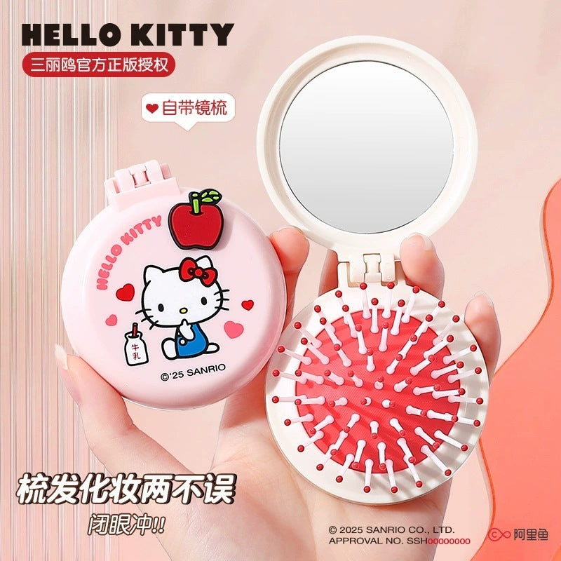 【包包寶】現貨 三麗鷗 梳子 Hello Kitty 氣墊梳 卡通按摩梳 可愛便攜摺疊梳 鏡梳 送禮 商品圖片 2