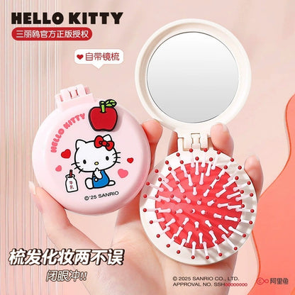 【包包寶】現貨 三麗鷗 梳子 Hello Kitty 氣墊梳 卡通按摩梳 可愛便攜摺疊梳 鏡梳 送禮 商品圖片 2
