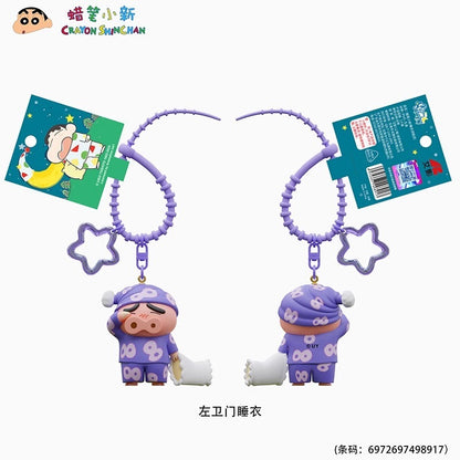 【千寶】現貨 蠟筆小新 第8代睡衣系列 鑰匙扣 鑰匙圈 掛飾 吊飾 掛件 機車 新之助 禮物 小白 商品圖片 2