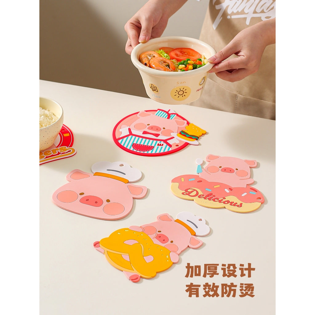 【川島屋】正版現貨 lulu豬 隔熱墊 餐桌防燙墊 可愛杯墊 碗盤墊 防燙耐高溫 砂鍋墊 送禮 商品圖片 2