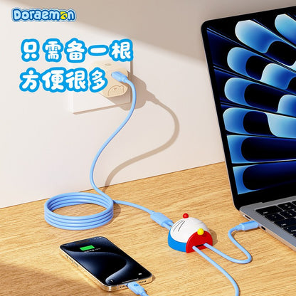 【洛克空間】正版現貨 哆啦A夢 2合1 充電線 數據線 蘋果口 typec 安卓 小叮噹 傳輸線 商品圖片 2