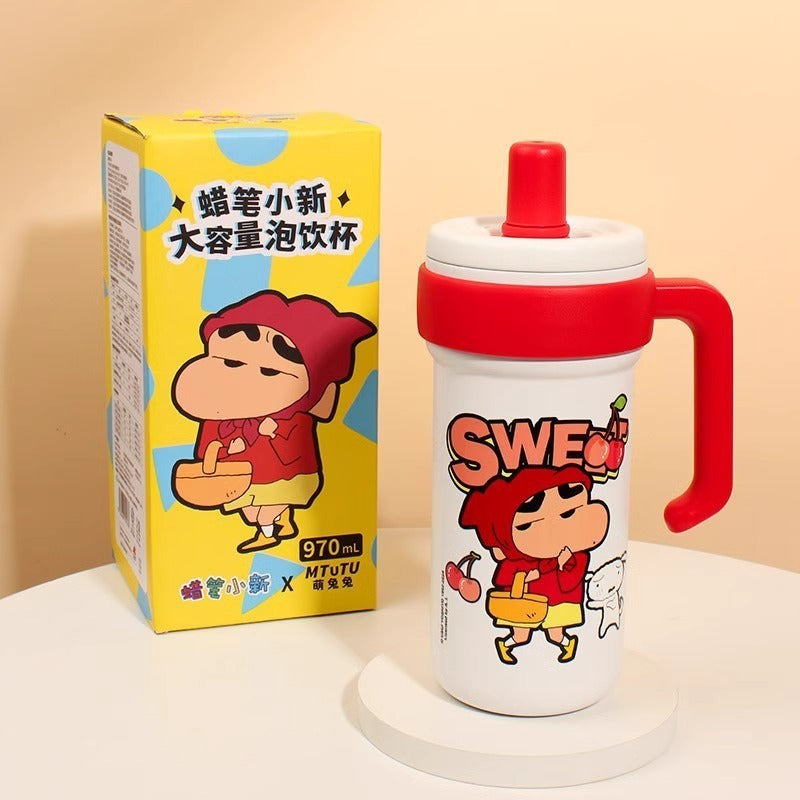 【萌兔兔】正版現貨 蠟筆小新 冰霸杯 奶茶杯 飲料杯 環保杯 隨行杯水杯 970ml大容量 新之助 316升級材質 送禮 商品圖片 2