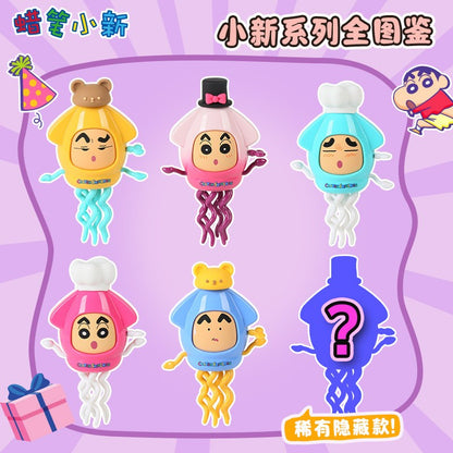 【魔卡丘】正版 蠟筆小新 cos章魚 玩具 發條公仔 盲盒 可躺著 可站著 送禮 新之助 商品圖片 2