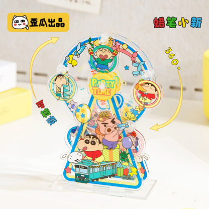 【漫貓】現貨 蠟筆小新 樂園壓克力立牌擺件 摩天輪旋轉立牌 創意桌面擺件 立牌 送禮 商品圖片 2