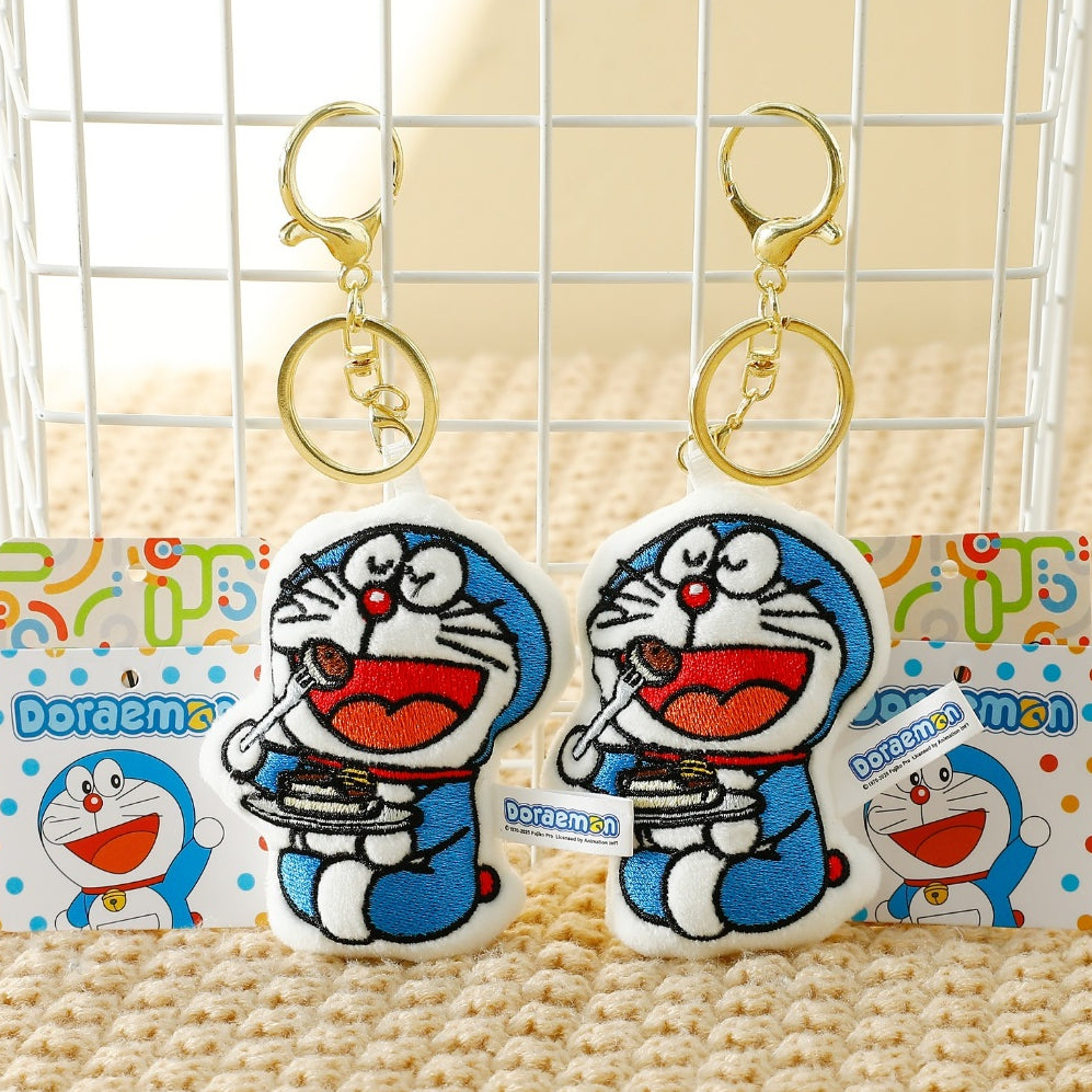 【嘉慧】正版現貨 哆啦A夢 鑰匙圈 鑰匙扣 掛件 布藝刺繡 吊飾 送禮 商品圖片 2