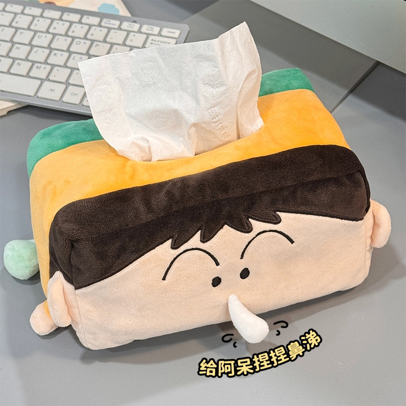 【漫貓】現貨 蠟筆小新 毛絨紙巾盒 辦公室桌面抽紙盒 家用客廳紙巾套 創意公仔抽紙盒 送禮 商品圖片 2