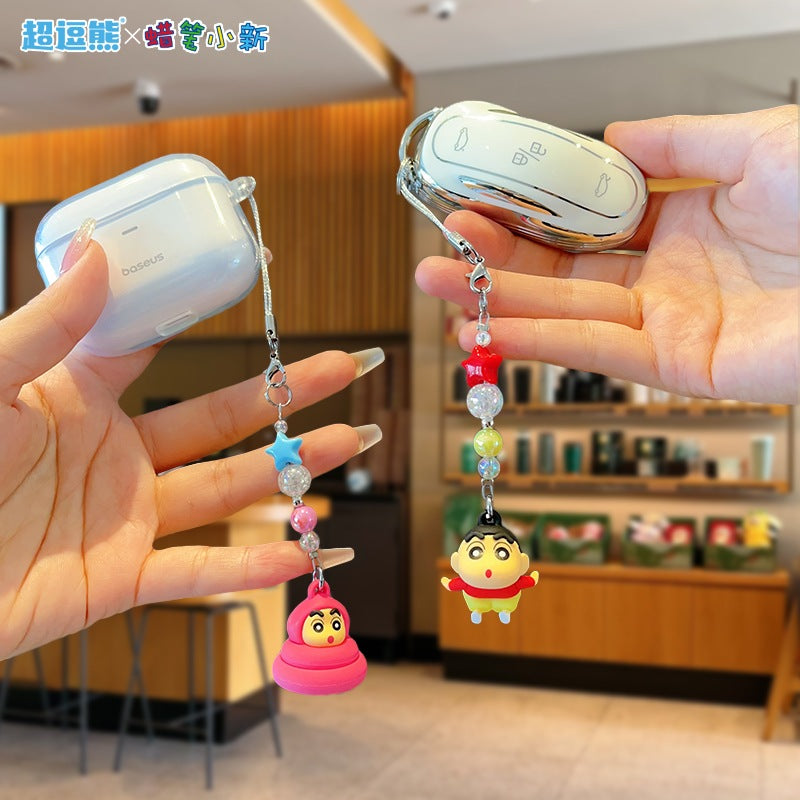 【超逗熊】正版 蠟筆小新 鑰匙扣 鑰匙圈 米粒公仔 串串掛飾 可愛 女生書包掛件 小禮品 吊飾 送禮 商品圖片 2