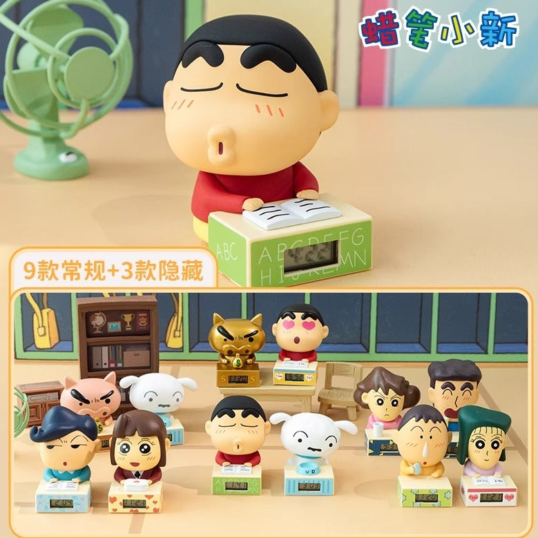 【麥和】正版現貨 蠟筆小新 數字鐘 時鐘 電子鐘 擺件 時間表 盲盒 學生 讀書 送禮 禮物 新之助 商品圖片 2