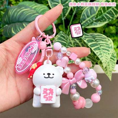 【冉紅】現貨 線條小狗 鑰匙圈 鑰匙扣 恭喜發財系列 掛件 吊飾 送禮 商品圖片 2