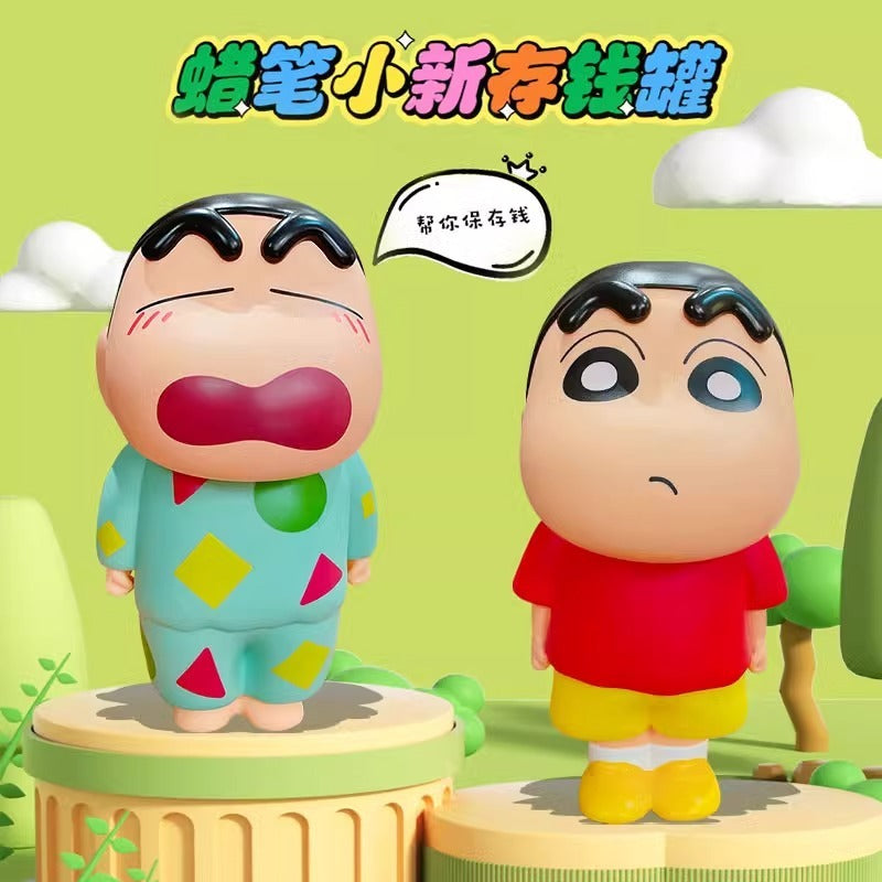 【超逗熊】正版現貨 蠟筆小新 大號桌面擺件 客廳玄關裝飾品 兒童可愛創意公仔存錢罐 送禮 商品圖片 2