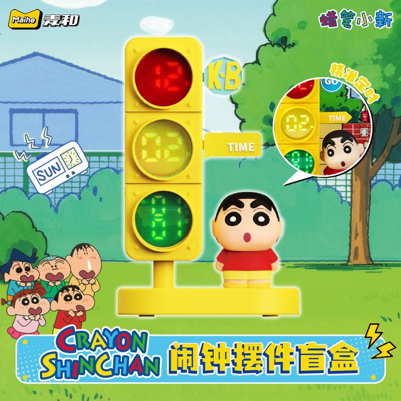 【麥和】正版現貨 蠟筆小新 紅綠燈 日曆 小鬧鐘 鬧鈴 學生 送禮 禮物 起牀鐘 新之助 阿呆 正南 麥和 商品圖片 2