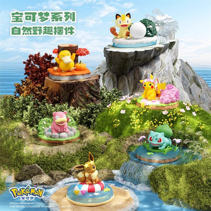 【冉紅】正版現貨 寶可夢 皮卡丘 自然野趣系列 潮玩場景桌面擺件 可達鴨 妙蛙種子 手辦 送禮 商品圖片 2