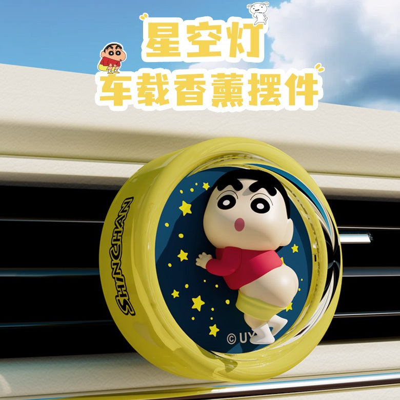 【香百川】正版現貨 蠟筆小新 星空燈 汽車出風口香薰 汽車 擺件 飾品 出風口 新之助 商品圖片 2