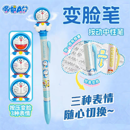 【靈動創想】現貨 哆啦A夢 變臉筆 中性筆 寫字筆 水性筆 文具 0.5mm 國中 高中 送禮 小叮噹 商品圖片 2