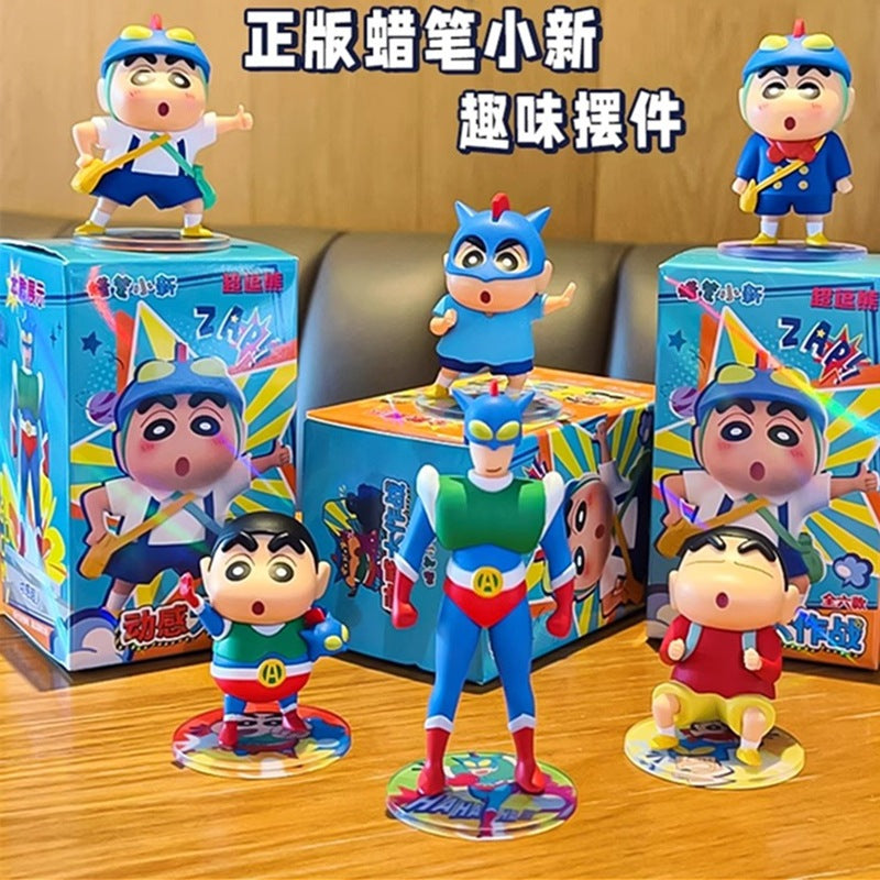 【超逗熊】正版現貨 蠟筆小新 動感大作戰系列 可愛趣味手辦擺件 盲盒 公仔 送禮 商品圖片 2