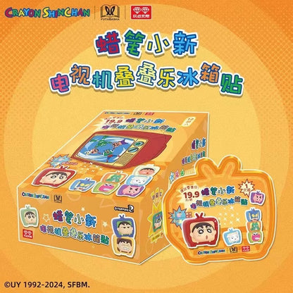 【現貨】正版 蠟筆小新 冰箱貼 電視機疊疊樂 盲盒 磁力貼 磁吸貼 裝飾貼 新之助 動感超人 送禮 冰箱 商品圖片 2
