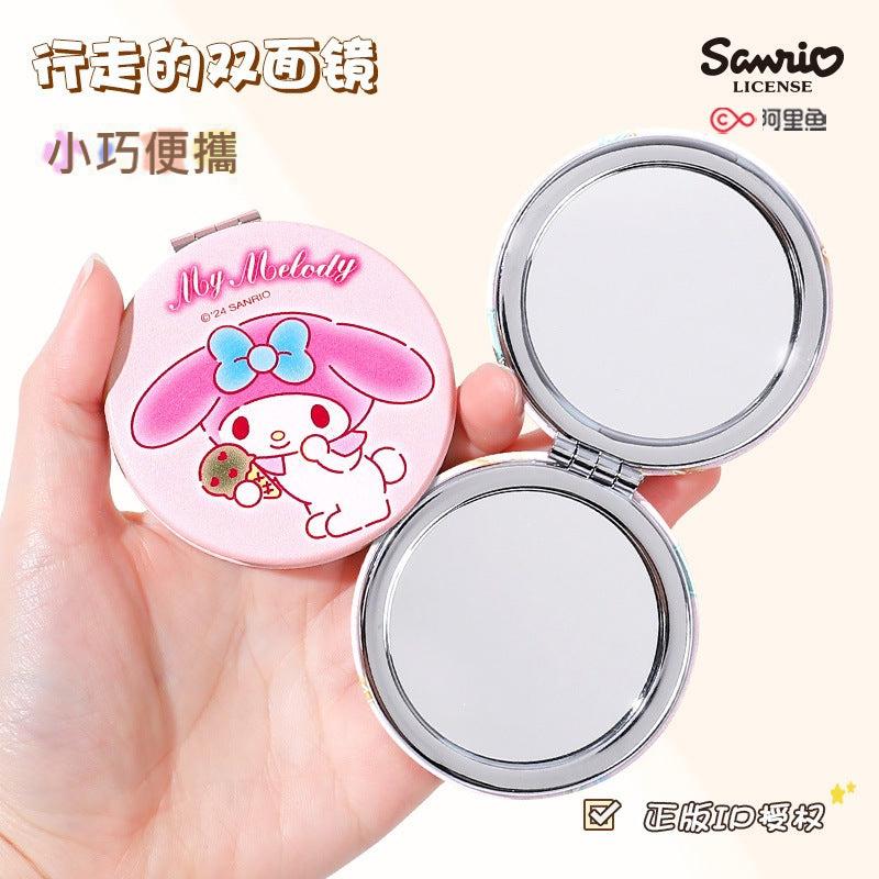 【包包寶】現貨 三麗鷗 PU雙面鏡 庫洛米 小圓鏡 布丁狗 迷你鏡子 化妝鏡 隨身便攜小鏡子 送禮 商品圖片 2