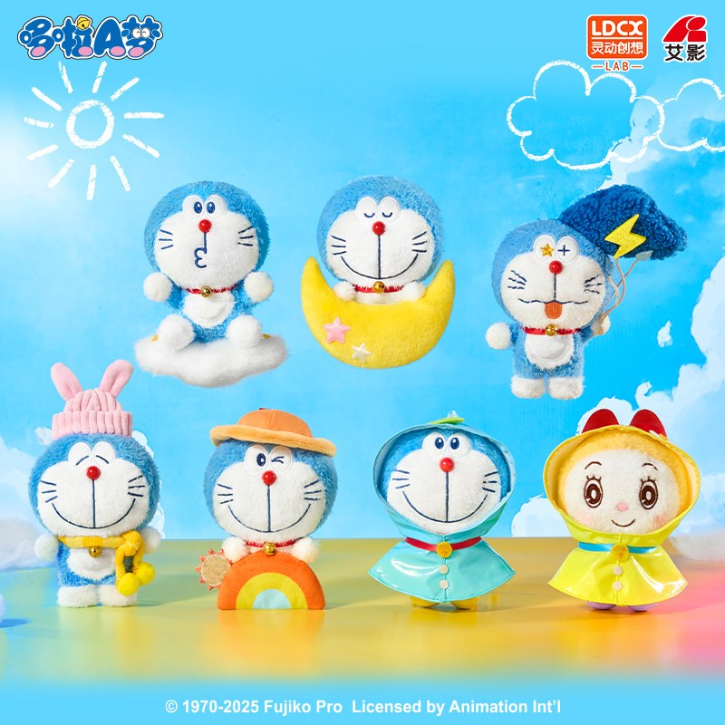 【靈動創想】現貨 哆啦A夢 天氣絨絨 掛件盲盒 包包 吊飾 鑰匙圈 送禮 公仔 小叮噹 商品圖片 2