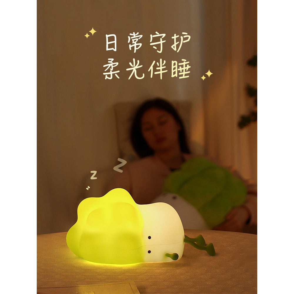 【現貨】小趴菜 療癒 拍拍燈 LED小夜燈 氛圍燈 禮物 手機支架 矽膠材質 USB充電 商品圖片 3