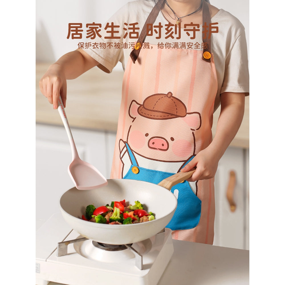 【川島屋】正版現貨 lulu豬 可愛圍裙 新款防水防油做飯罩衣 圍裙手套 帆布材質圍裙 送禮 商品圖片 3