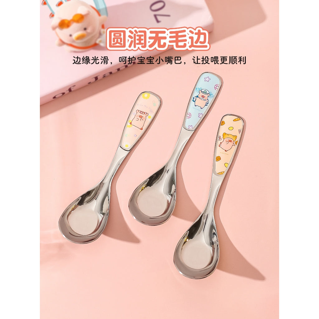 【川島屋】正版現貨 lulu豬 高顏值不銹鋼元寶湯匙 餐具 湯勺 可愛短柄元寶勺 送禮 商品圖片 3