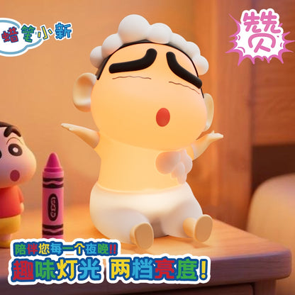 【限時特價】正版現貨 蠟筆小新 硅膠拍拍燈 洗澡澡 小夜燈 牀頭燈 新之助 夜燈 療癒 禮物 聖誕 交換禮物 商品圖片 3