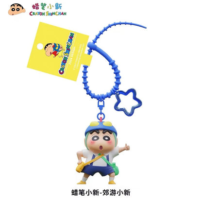 【千寶】現貨 蠟筆小新 藍色服裝系列 鑰匙扣 鑰匙圈 掛飾 吊飾 掛件 機車 新之助 禮物 小白 第六代 商品圖片 3