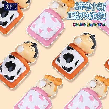 【魔卡丘】正版現貨 蠟筆小新 吹泡泡 療愈解壓公仔 桌面擺件 包包掛件 揹包吊飾 新之助 小葵 送禮 商品圖片 3