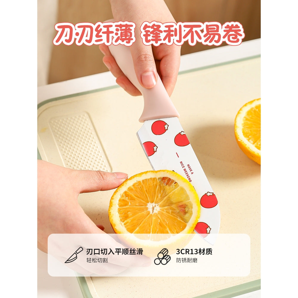 【川島屋】正版現貨 lulu豬 可愛水果刀  菜刀 刀身不銹鋼材質 小刀 輔食刀具 砧板 剪刀 送禮 商品圖片 3