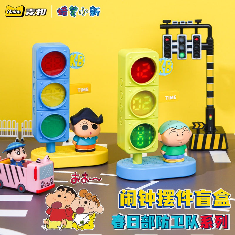 【麥和】正版現貨 蠟筆小新 紅綠燈 日曆 小鬧鐘 鬧鈴 學生 送禮 禮物 起牀鐘 新之助 阿呆 正南 麥和 商品圖片 3