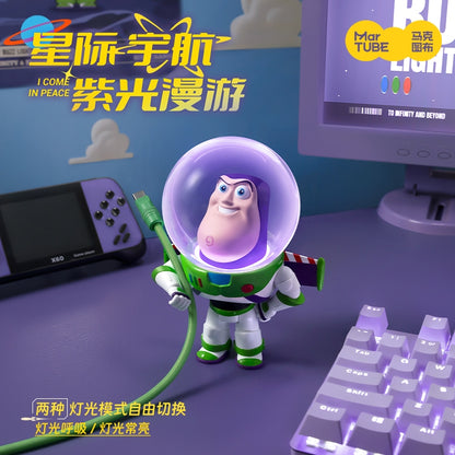 【馬克圖布】正版 迪士尼 巴斯光年 小夜燈 擺件 公仔 翅膀可以打開 泡泡頭潮玩燈 氛圍燈 送禮 商品圖片 3