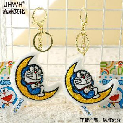 【嘉慧】正版現貨 哆啦A夢 鑰匙圈 鑰匙扣 掛件 布藝刺繡 吊飾 送禮 商品圖片 3