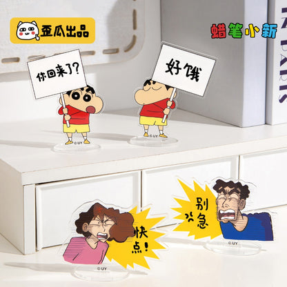 【漫貓】現貨 蠟筆小新 亞克力留言板 桌面擺件 寫字板ins風學生備忘錄 可擦留言記事板 送禮 商品圖片 3