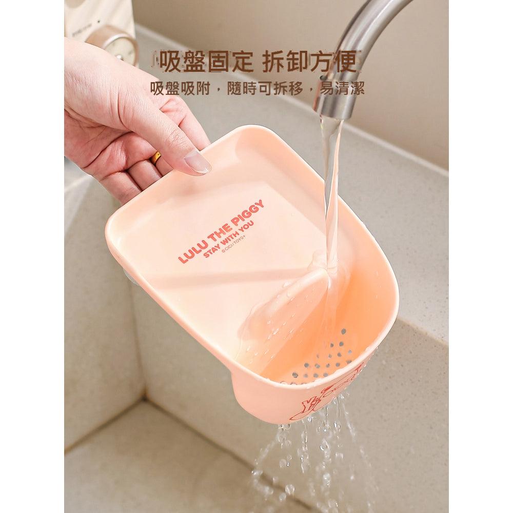 【川島屋】正版現貨 lulu豬 水槽置物架 洗碗海綿瀝水架 過濾飯菜殘渣 水龍頭收納掛架 送禮 商品圖片 3