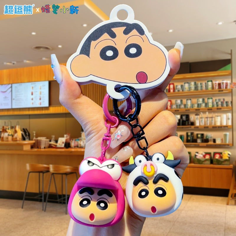 【千寶】現貨 蠟筆小新 鑰匙扣 鑰匙圈 小白 玩偶動漫吊飾 包包掛飾 書包掛件 送禮 商品圖片 3