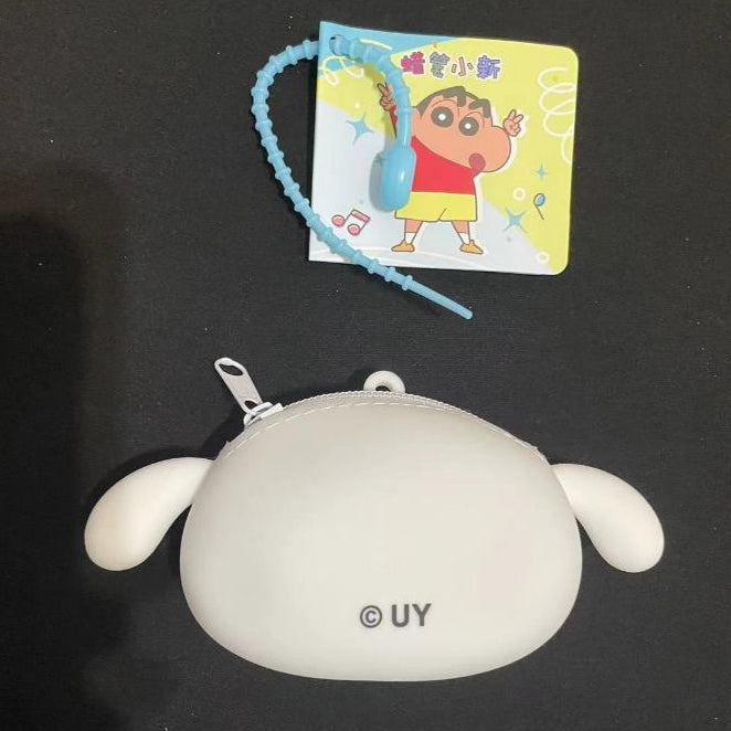 【現貨】正版 蠟筆小新 硅膠零錢包 小白 掛件 吊飾 耳機包 送禮 商品圖片 3