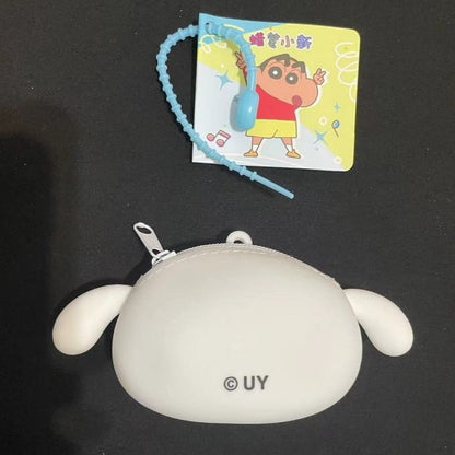 【現貨】正版 蠟筆小新 硅膠零錢包 小白 掛件 吊飾 耳機包 送禮 商品圖片 3