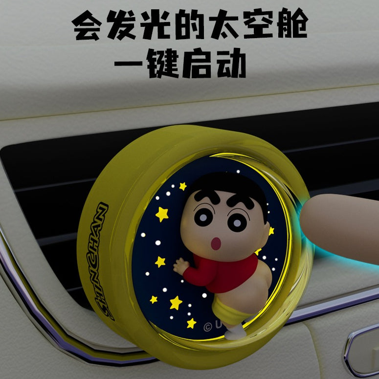 【香百川】正版現貨 蠟筆小新 星空燈 汽車出風口香薰 汽車 擺件 飾品 出風口 新之助 商品圖片 3