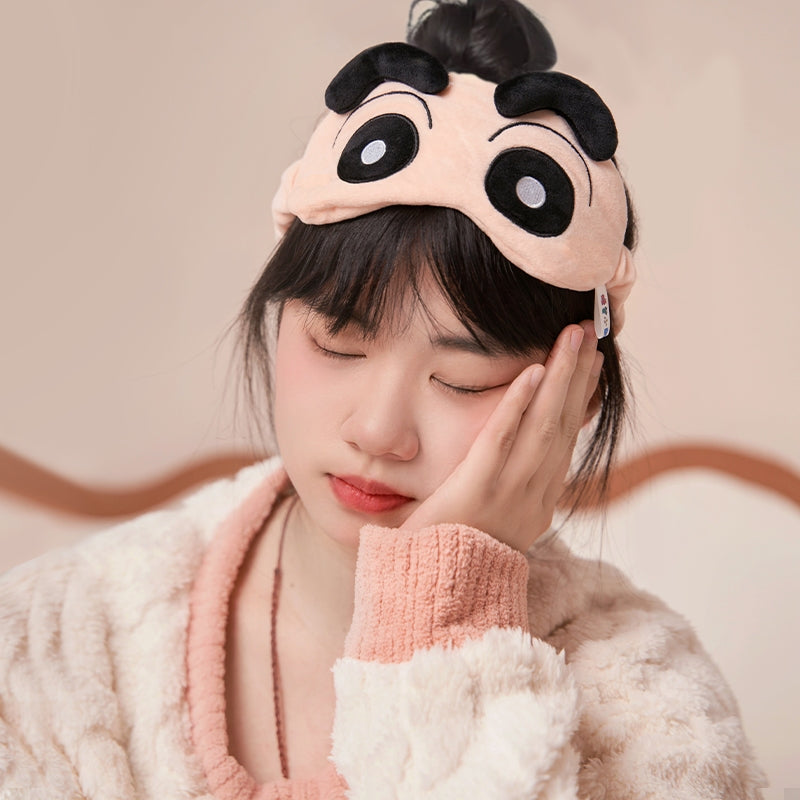 【漫貓】現貨 蠟筆小新 柔軟毛絨眼罩 可愛卡通小白遮光午休睡眠眼罩 送禮 商品圖片 3