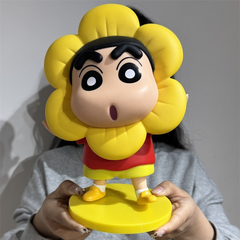 【玩樂主義】現貨 蠟筆小新 向日葵款 桌面擺件 周邊公仔 生日禮物 卡通可愛 送禮 商品圖片 3