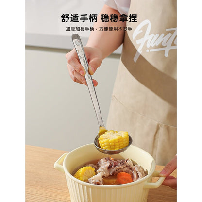 【川島屋】正版現貨 lulu豬 不銹鋼湯匙 大號盛湯漏勺 長柄湯匙 超厚316高級材質 餐具 送禮 商品圖片 3