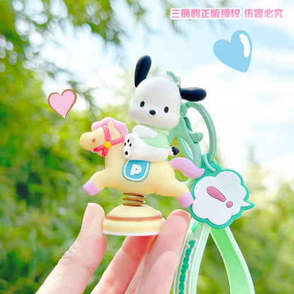 【冉紅】正版現貨 三麗鷗 鑰匙圈 鑰匙扣 掛件 吊飾 旋轉木馬系列 送禮 庫洛米 美樂蒂 大耳狗 KT貓 商品圖片 3
