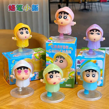 【超逗熊】正版現貨 蠟筆小新 彩虹心情雨衣系列 盲盒手辦 潮玩車載桌面擺件可愛禮物 送禮 商品圖片 3