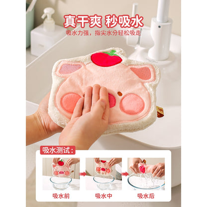 【川島屋】正版現貨 lulu豬 擦手巾 毛巾 掛式可愛高顏值擦手布 珊瑚絨材質 送禮 商品圖片 3