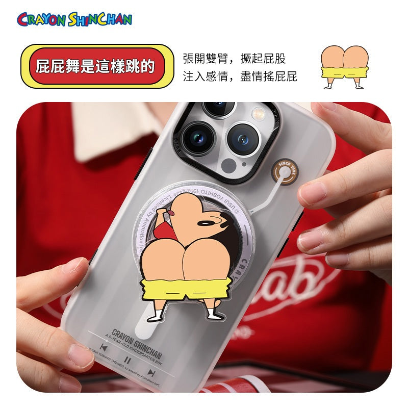 【洛克空間】現貨 蠟筆小新 磁吸旋轉氣囊支架 手機支架 可旋轉 解壓 懶人支架 阿呆 新之助 商品圖片 3